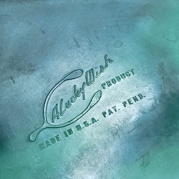 Vintage Serving Tray Platter A Lucky Wish Green Plastic Swirl - Picture 6 of 13